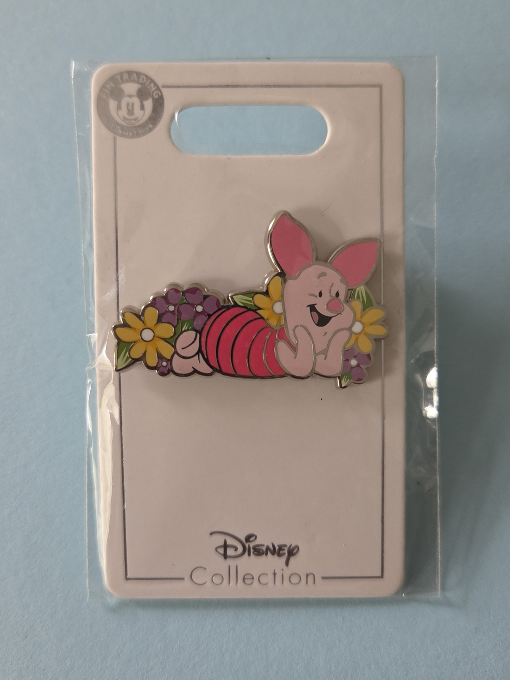 Official Disney Piglet Pink Floral Enamel Pin